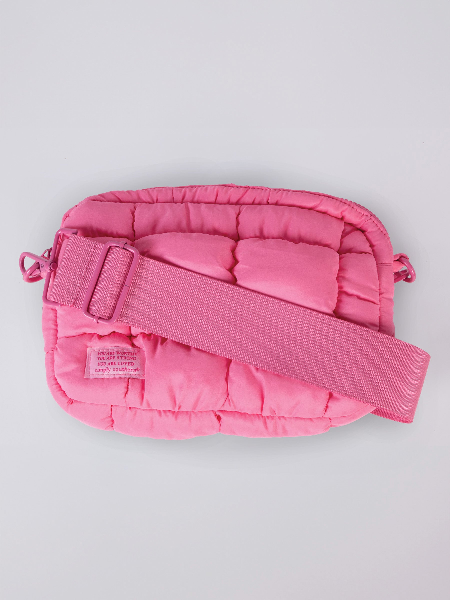 Quilted Pink Puff Belt Bag