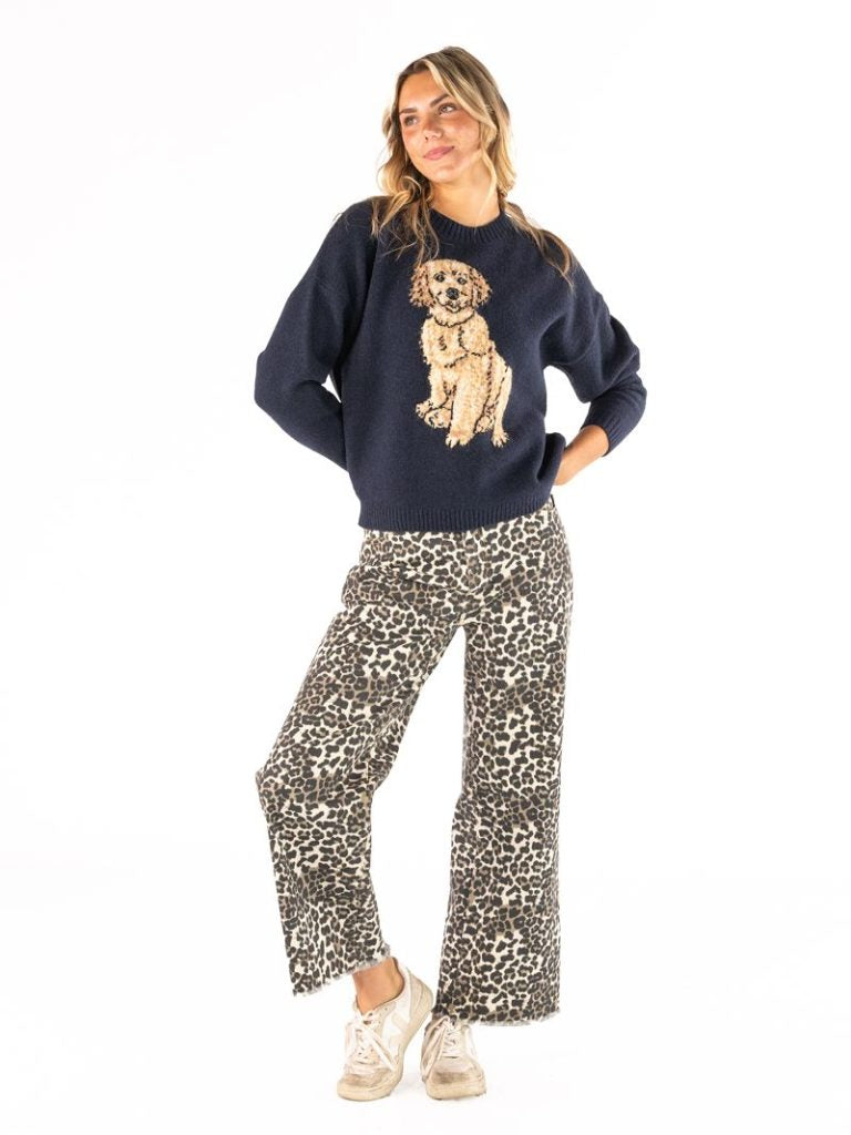 Leopard Denim Jeans