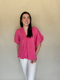 Hot Pink Puff Top