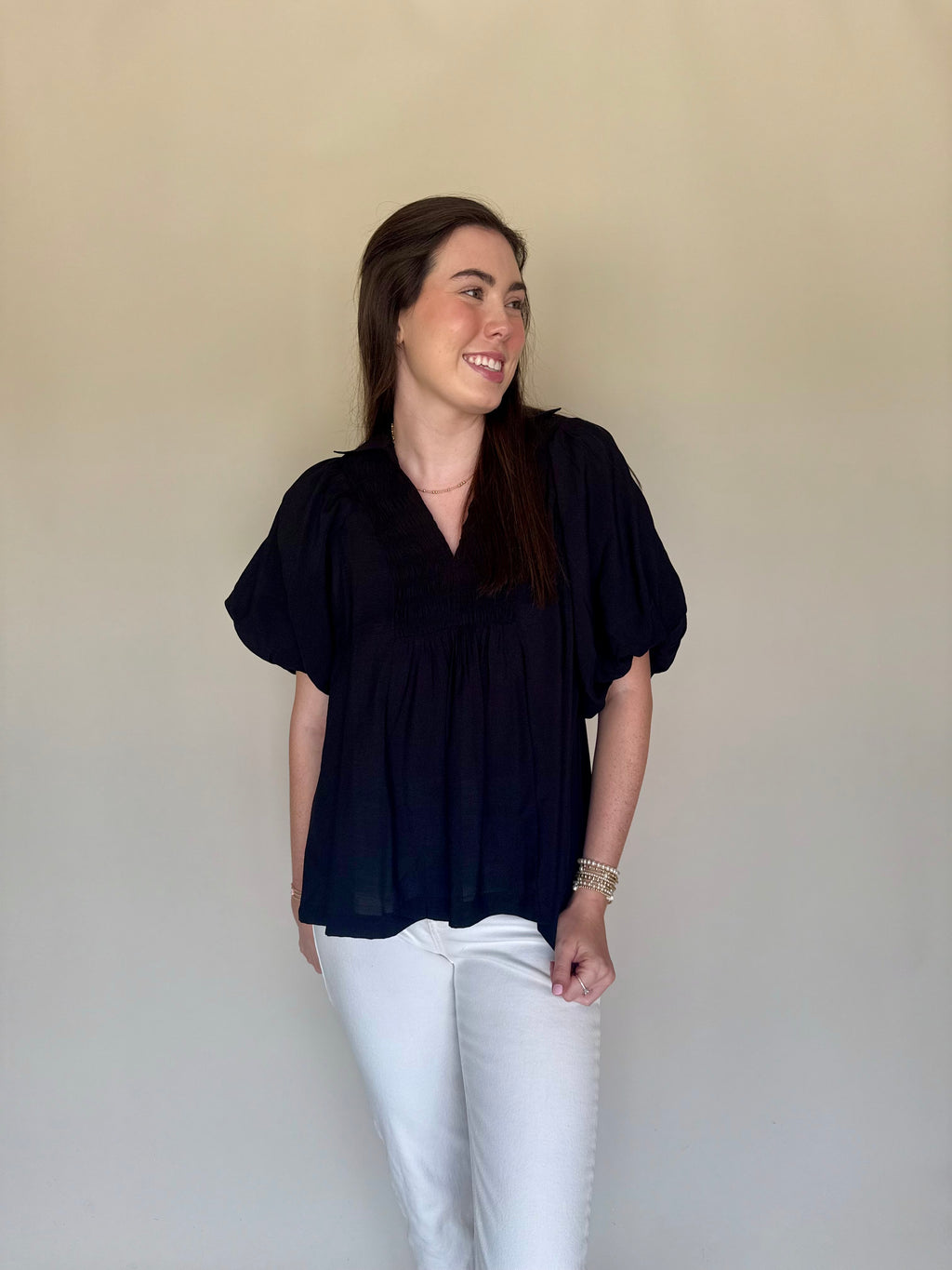 Black Puff Top