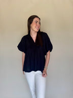 Black Puff Top