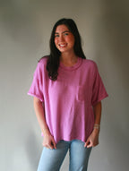 Ultra Comfy Ribbed Top With Pocket