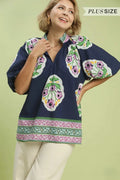 Flower Power Blouse in Navy