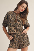Leopard Shorts Set