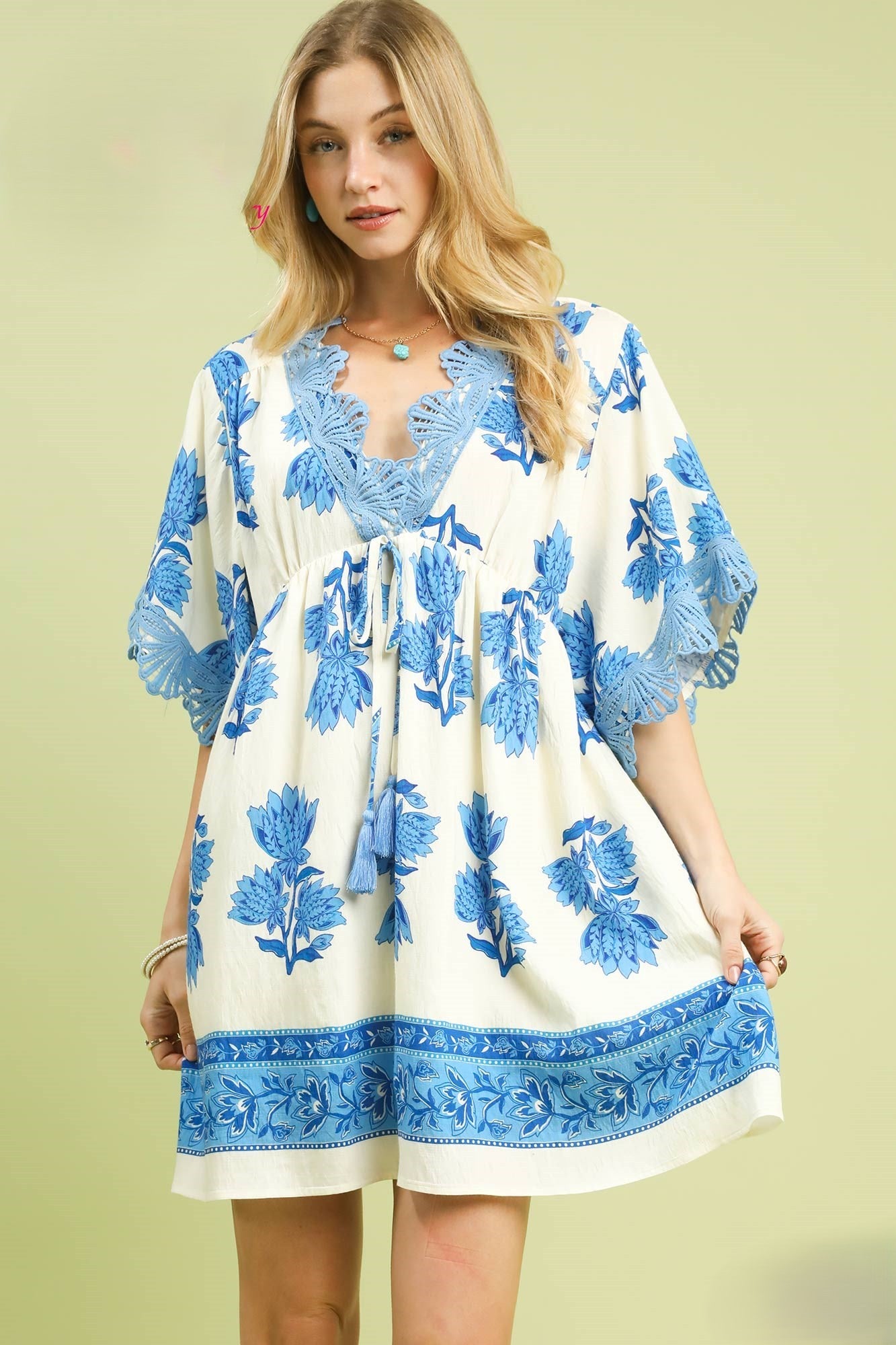 Scalloped Sky Lace Dress