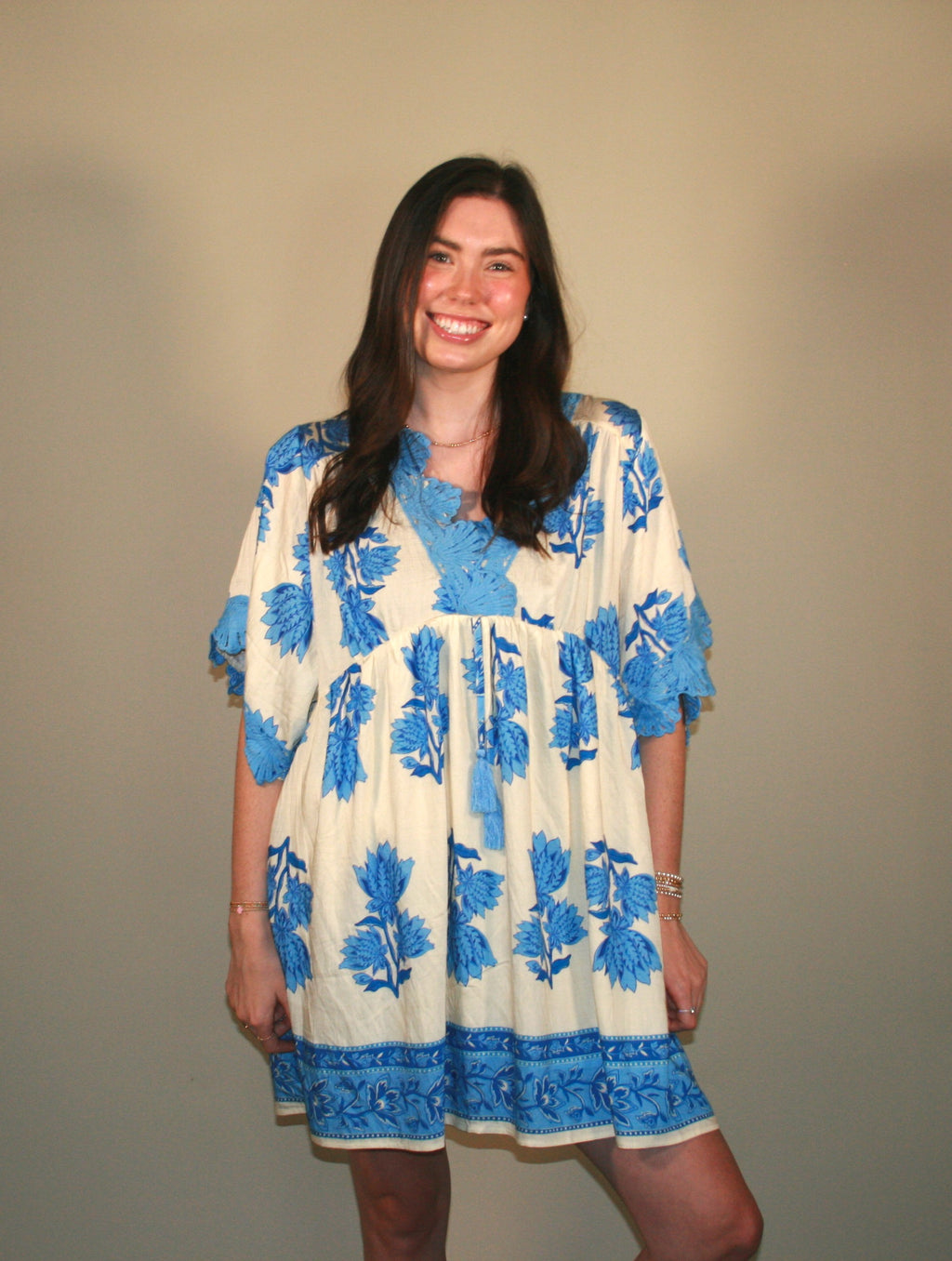 Scalloped Sky Lace Dress