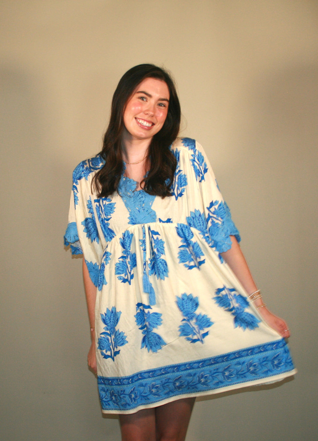 Scalloped Sky Lace Dress